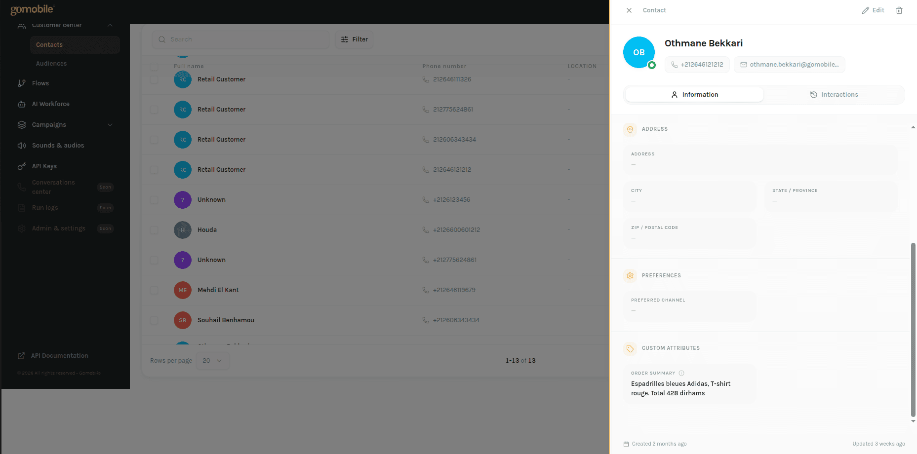 CRM — profil client unifié